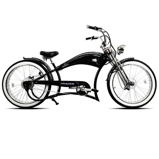 Tracer Twenty5 GTS 500W 26" Stretch Cruiser E-Bike, 48V 17.5Ah Battery, 30–50 Mile Range, 26” Fat Tires, Up to 25 MPH
