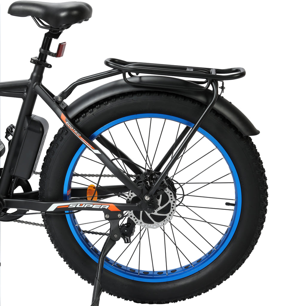 UL Certified - Ecotric Rocket Fat Tire Beach Snow Electric Bike - Black and Blue
