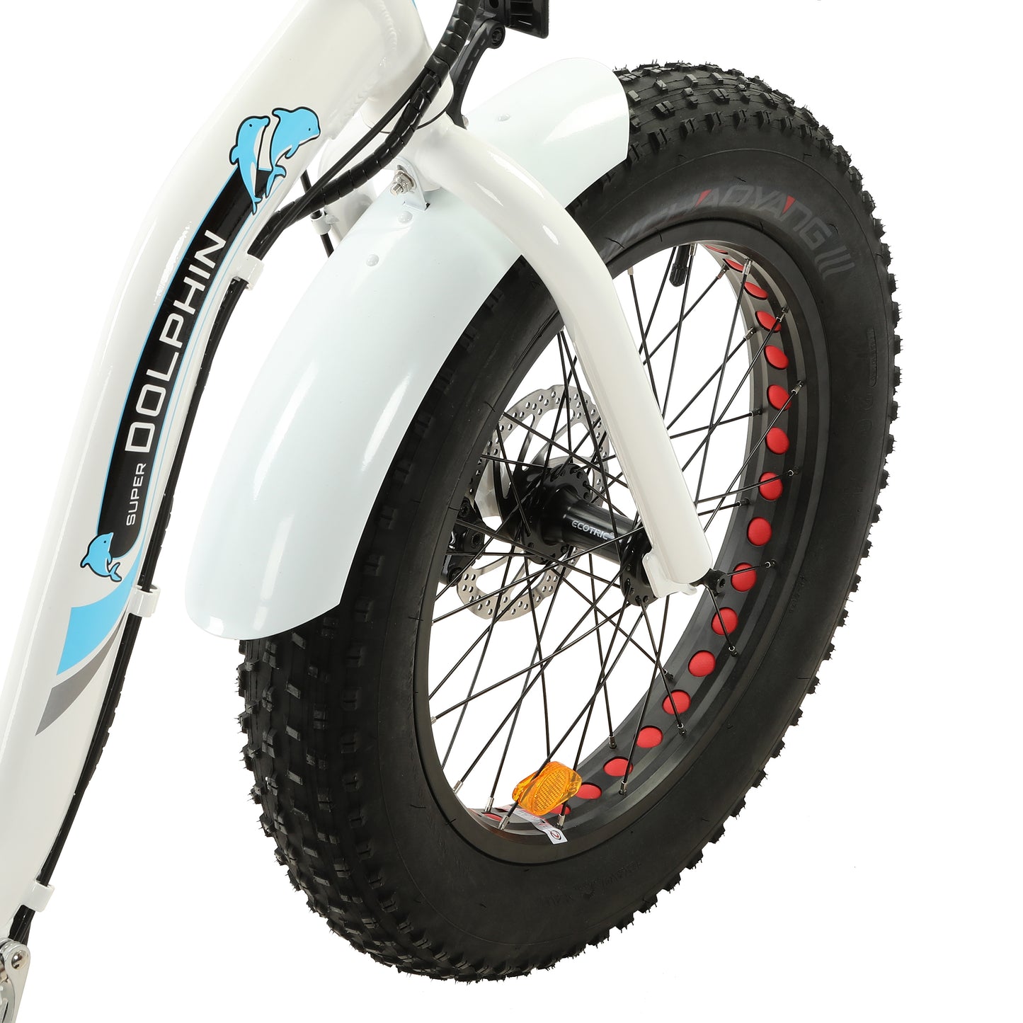 UL Certified-Ecotric Portable and Folding Fat Bike Model Dolphin - White