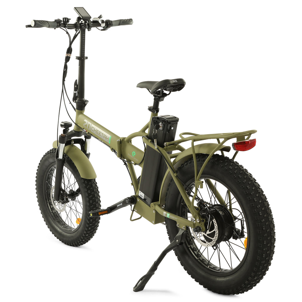 Ecotric 48V Fat Tire Portable and Folding Electric Bike with Color LCD Display - Green