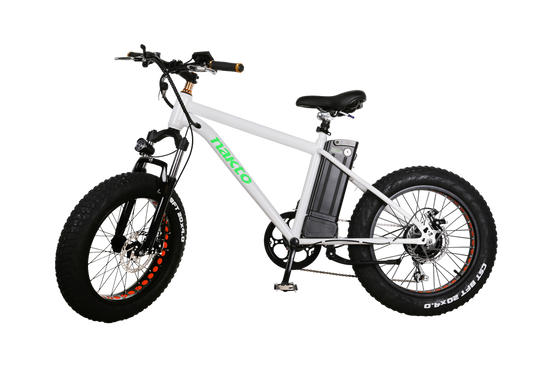 Nakto Mini Cruiser Electric Bike - White | Fat tire Bike | Bike Lover USA