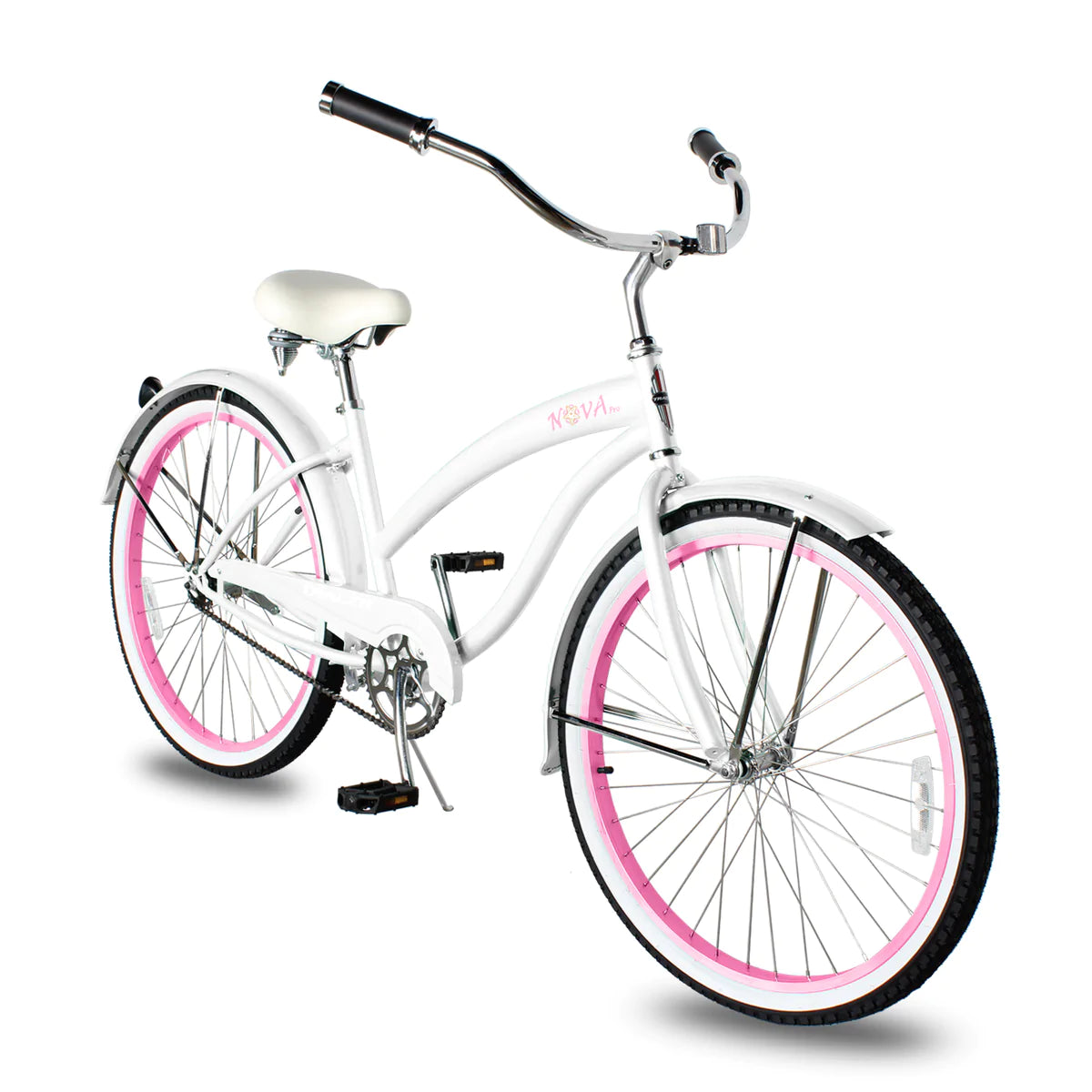 Tracer Nova Single Speed 26" Beach Cruiser Bike - White | Single Speed | Cruiser Bike | Adult Bikes | Beach Cruiser Bikes | Bike Lover USA