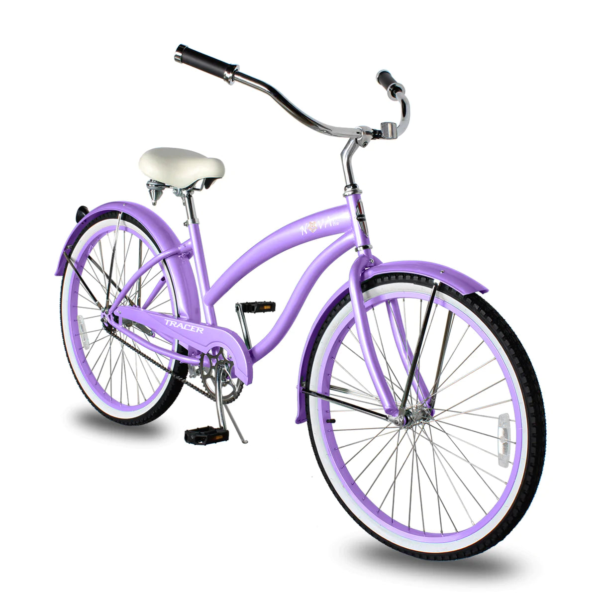 Tracer Nova Single Speed 26" Beach Cruiser Bike - Purple | Single Speed | Cruiser Bike | Adult Bikes | Beach Cruiser Bikes | Bike Lover USA