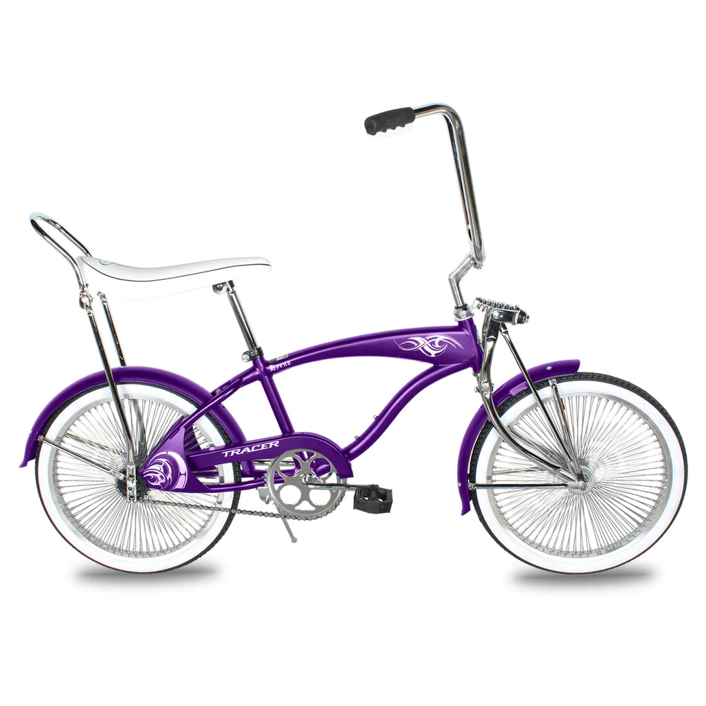 Tracer Hyena Classic Beach Cruiser Bike - Purple | Fat Tire Bike | Cruiser Fat Tire Bike | Stretch Bike | Fat Tire | Bike Lover USA