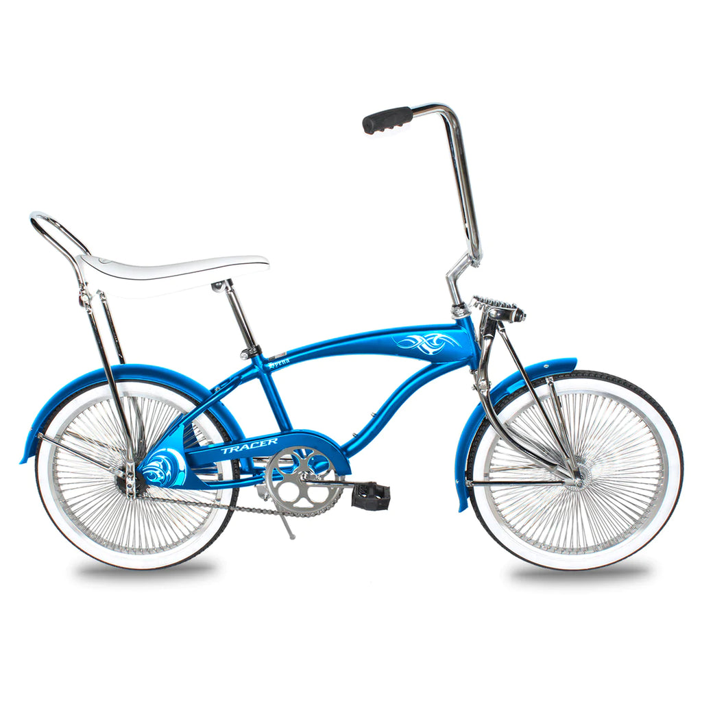 Tracer Hyena Classic Beach Cruiser Bike - Blue | Fat Tire Bike | Cruiser Fat Tire Bike | Stretch Bike | Fat Tire | Bike Lover USA