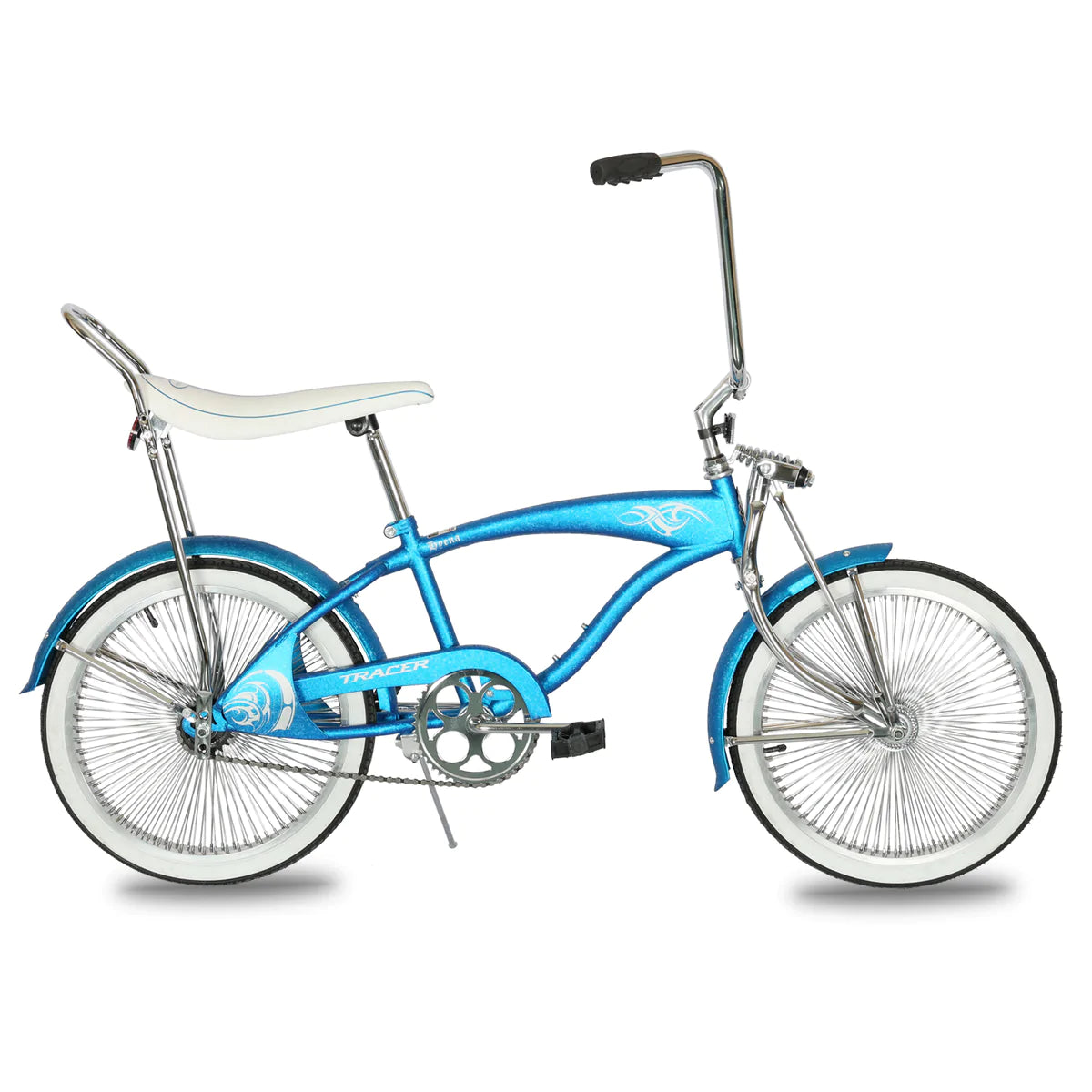 Tracer Hyena Classic Beach Cruiser Bike - Wrinkle Blue | Fat Tire Bike | Cruiser Fat Tire Bike | Stretch Bike | Fat Tire | Bike Lover USA