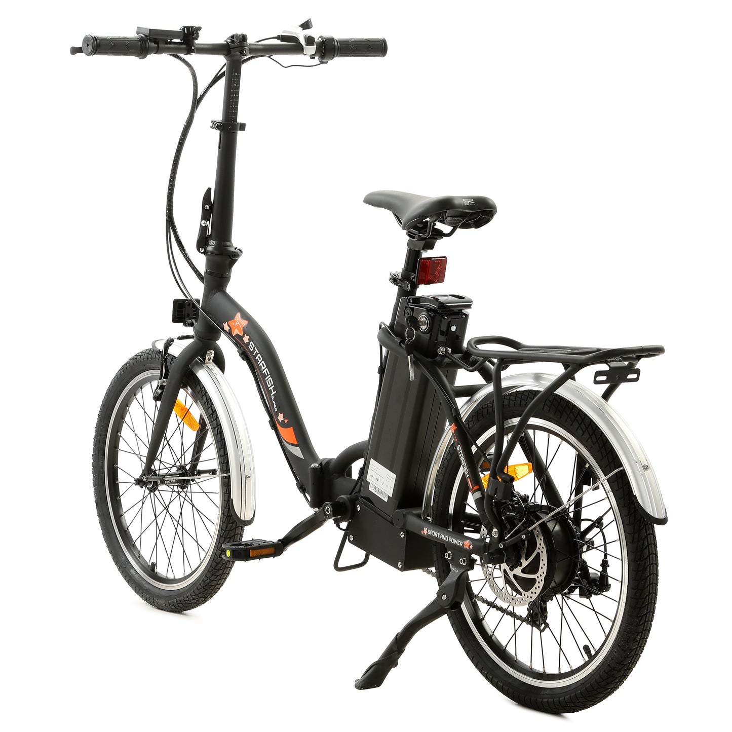 UL Certified-Ecotric Starfish 20inch Portable and Folding Electric Bike - Matte Black