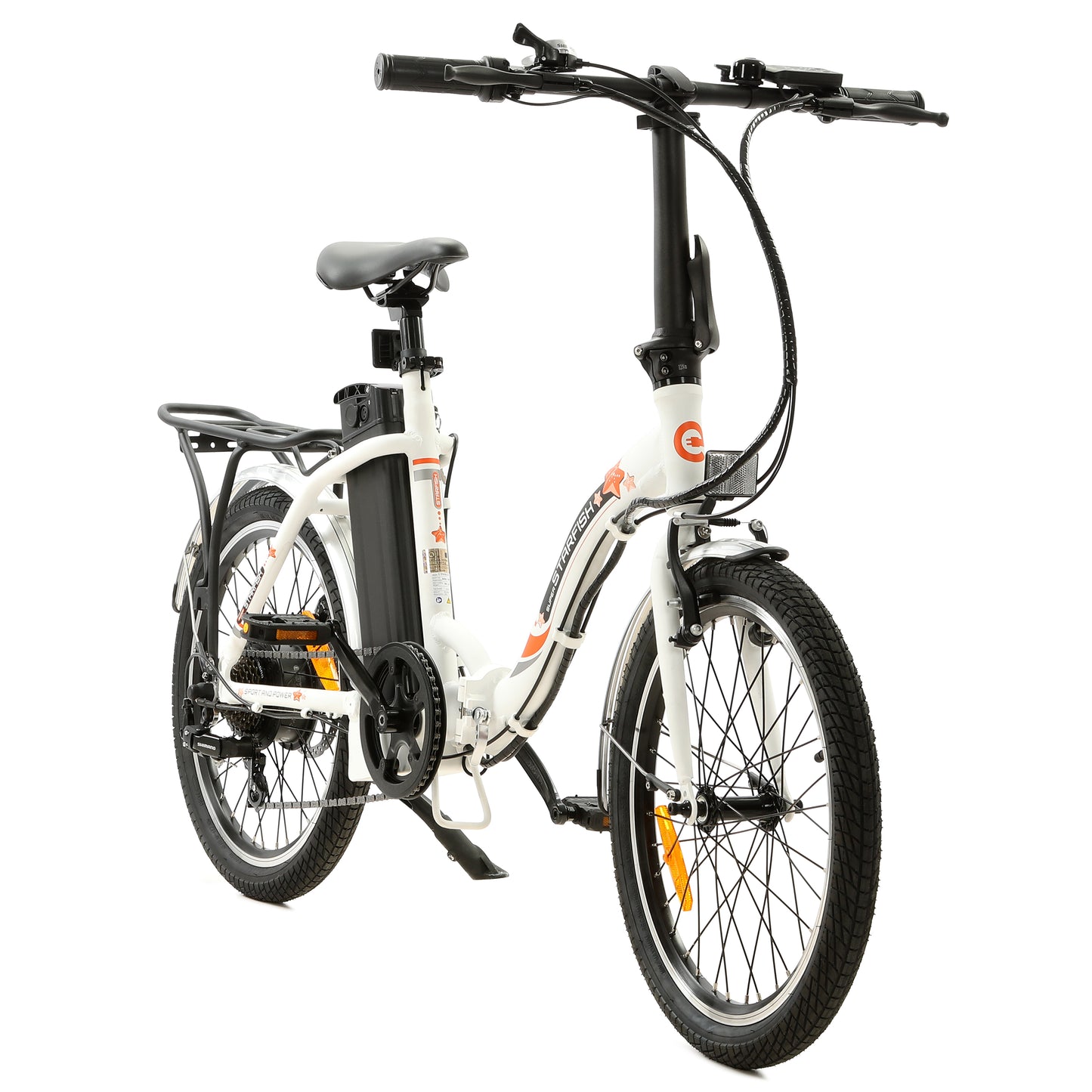 UL Certified-Ecotric Starfish 20inch Portable and Folding Electric Bike - White