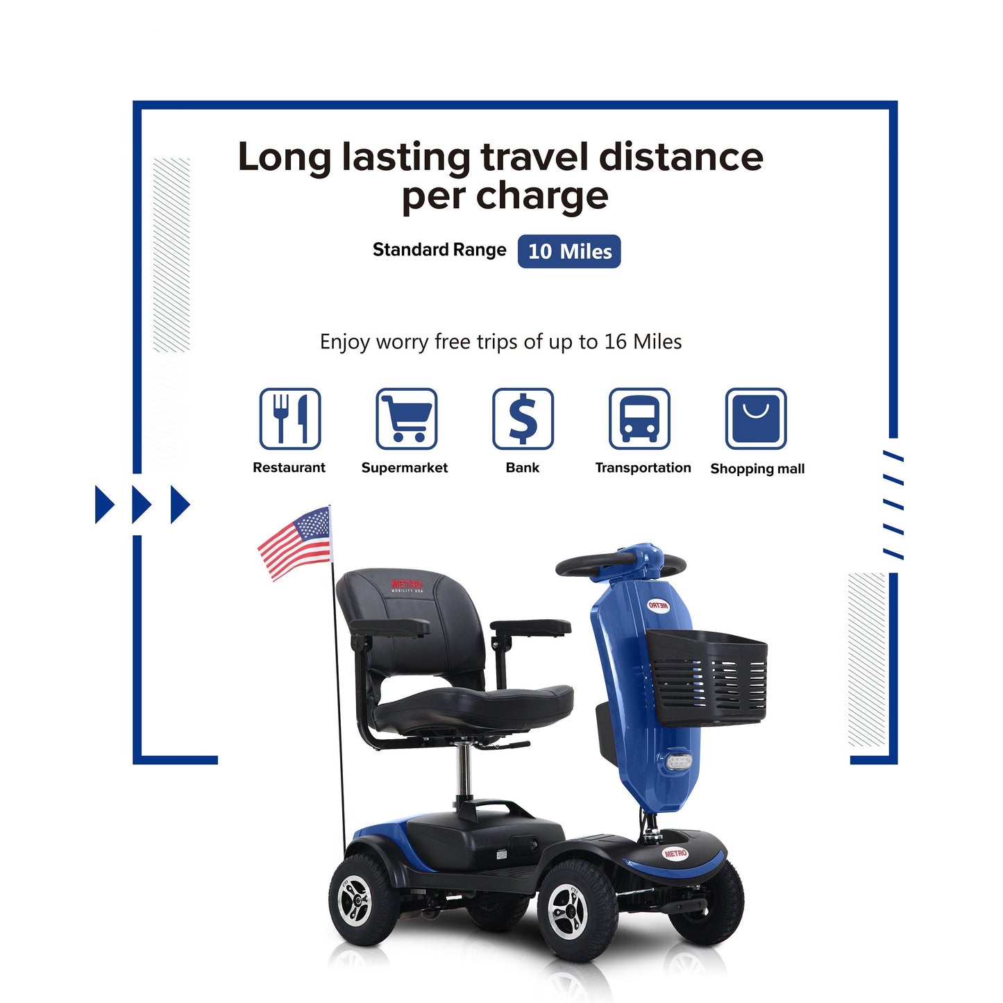 Metro Patriot Mobility Scooter - Blue