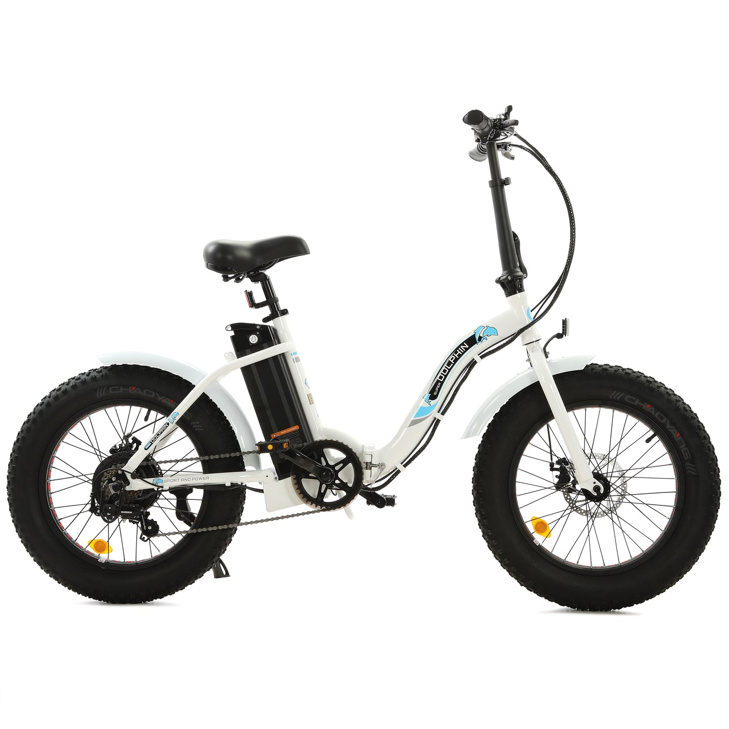 UL Certified-Ecotric Portable and Folding Fat Bike Model Dolphin - White