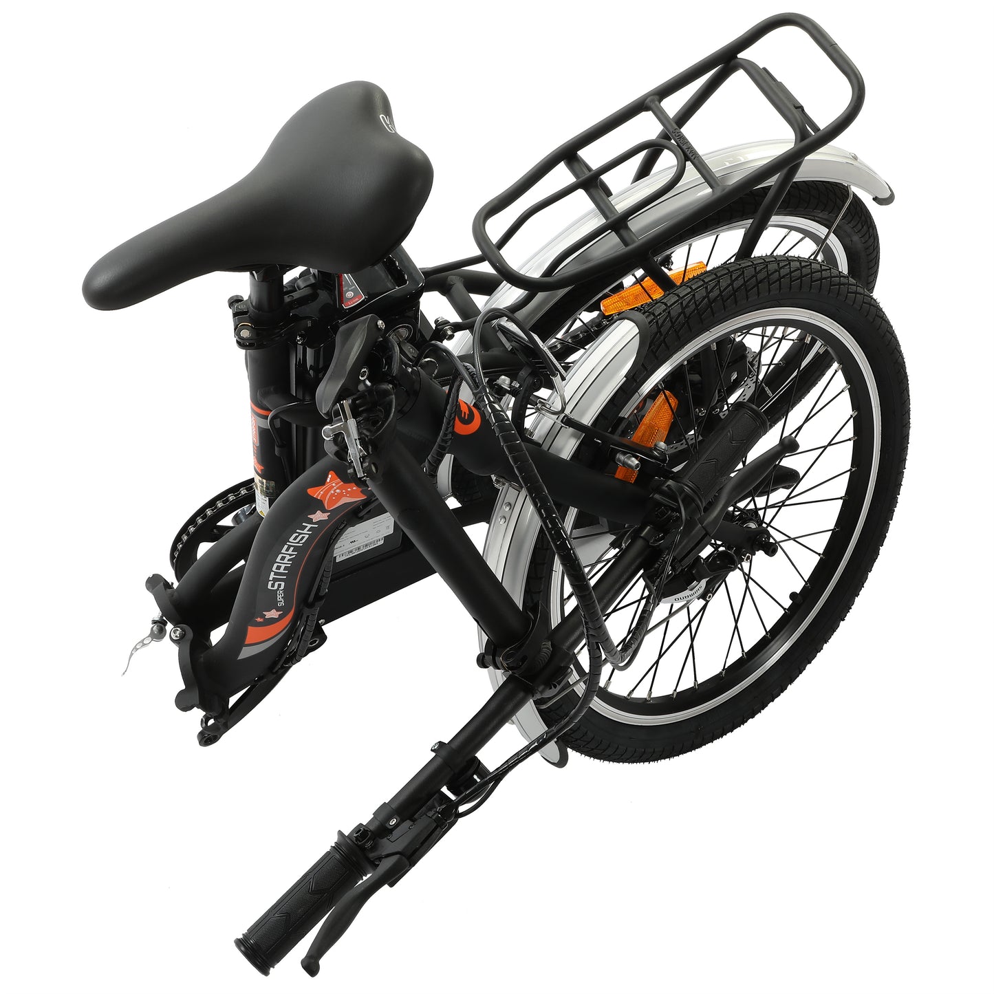 UL Certified-Ecotric Starfish 20inch Portable and Folding Electric Bike - Matte Black