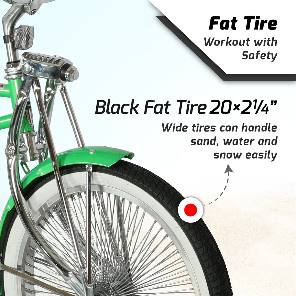 Tracer Tamron Classic Beach Cruiser Bike - Green | Single Speed | Fat Tire Bike | Cruiser Fat Tire Bike | Stretch Bike | Fat Tire | Bike Lover USA