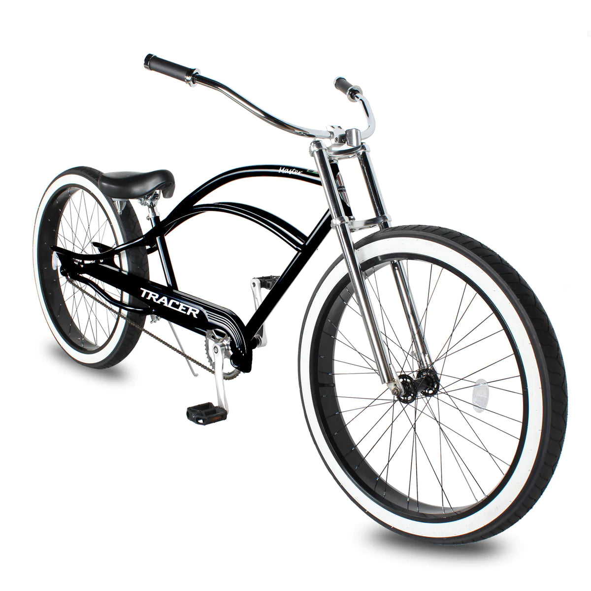 Tracer Master 29" Chopper Stretch Cruiser Fat Tire Bike - Black | Fat Tire Bike | Cruiser Fat Tire Bike | Stretch Bike | Fat Tire | Bike Lover USA