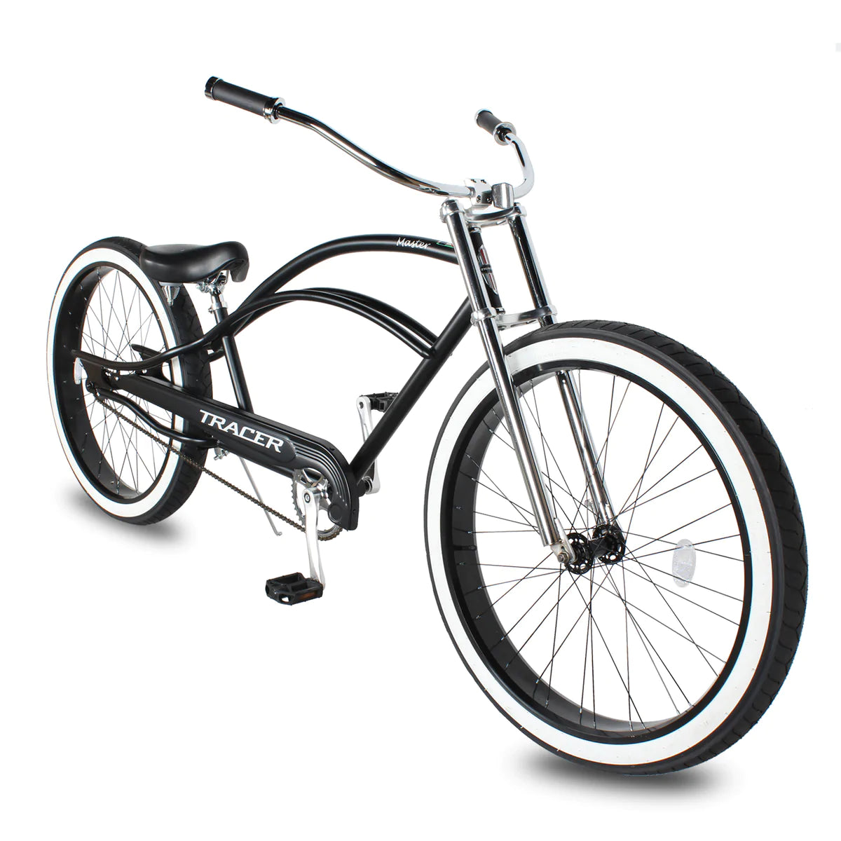 Tracer Master 29" Chopper Stretch Cruiser Fat Tire Bike - Matte Black | Fat Tire Bike | Cruiser Fat Tire Bike | Stretch Bike | Fat Tire | Bike Lover USA