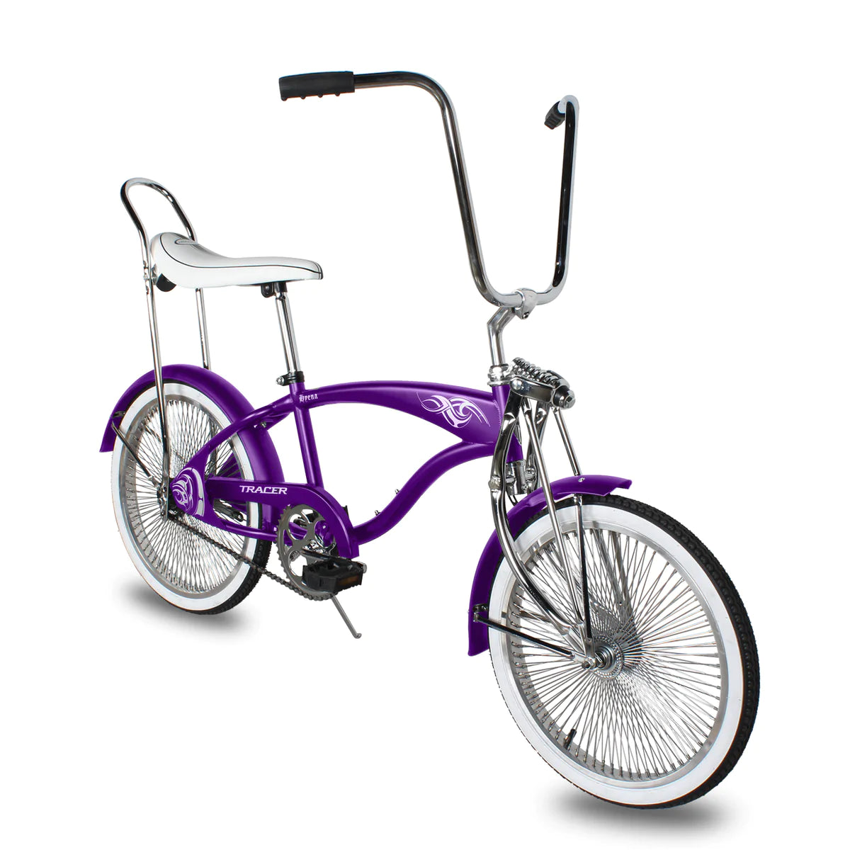 Tracer Hyena Classic Beach Cruiser Bike - Purple | Fat Tire Bike | Cruiser Fat Tire Bike | Stretch Bike | Fat Tire | Bike Lover USA