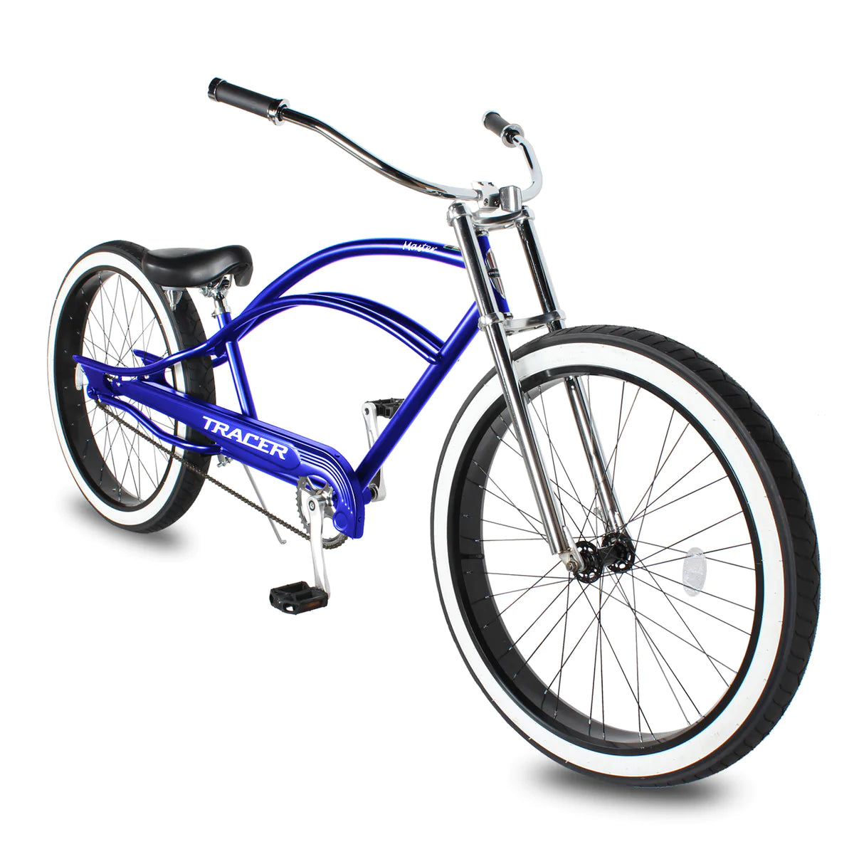 Tracer Master 29" Chopper Stretch Cruiser Fat Tire Bike - Blue | Fat Tire Bike | Cruiser Fat Tire Bike | Stretch Bike | Fat Tire | Bike Lover USA