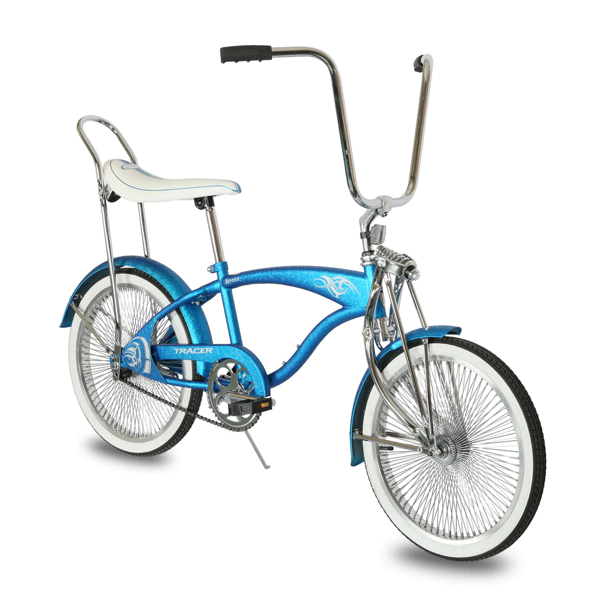 Tracer Hyena Classic Beach Cruiser Bike - Wrinkle Blue | Fat Tire Bike | Cruiser Fat Tire Bike | Stretch Bike | Fat Tire | Bike Lover USA