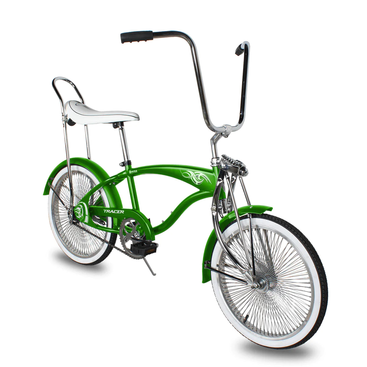 Tracer Hyena Classic Beach Cruiser Bike - Green | Fat Tire Bike | Cruiser Fat Tire Bike | Stretch Bike | Fat Tire | Bike Lover USA