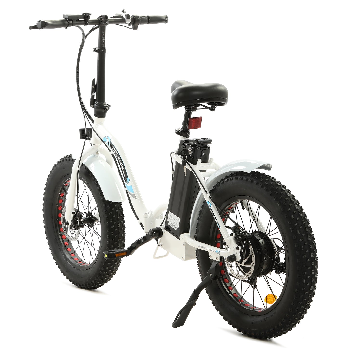 UL Certified-Ecotric Portable and Folding Fat Bike Model Dolphin - White