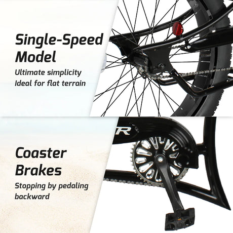 Tracer Siena GT 26" Chopper Stretch Cruiser Fat Tire Bike