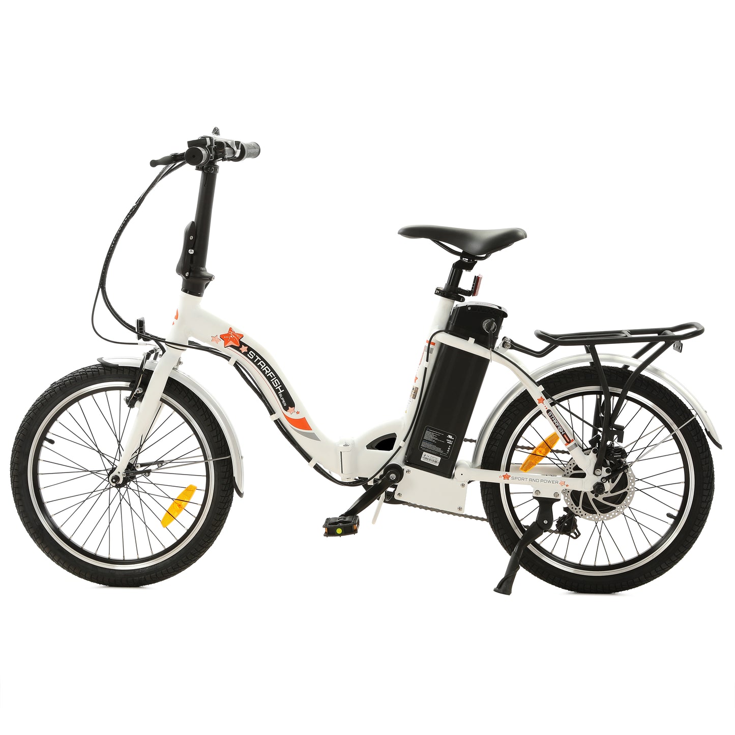 UL Certified-Ecotric Starfish 20inch Portable and Folding Electric Bike - White