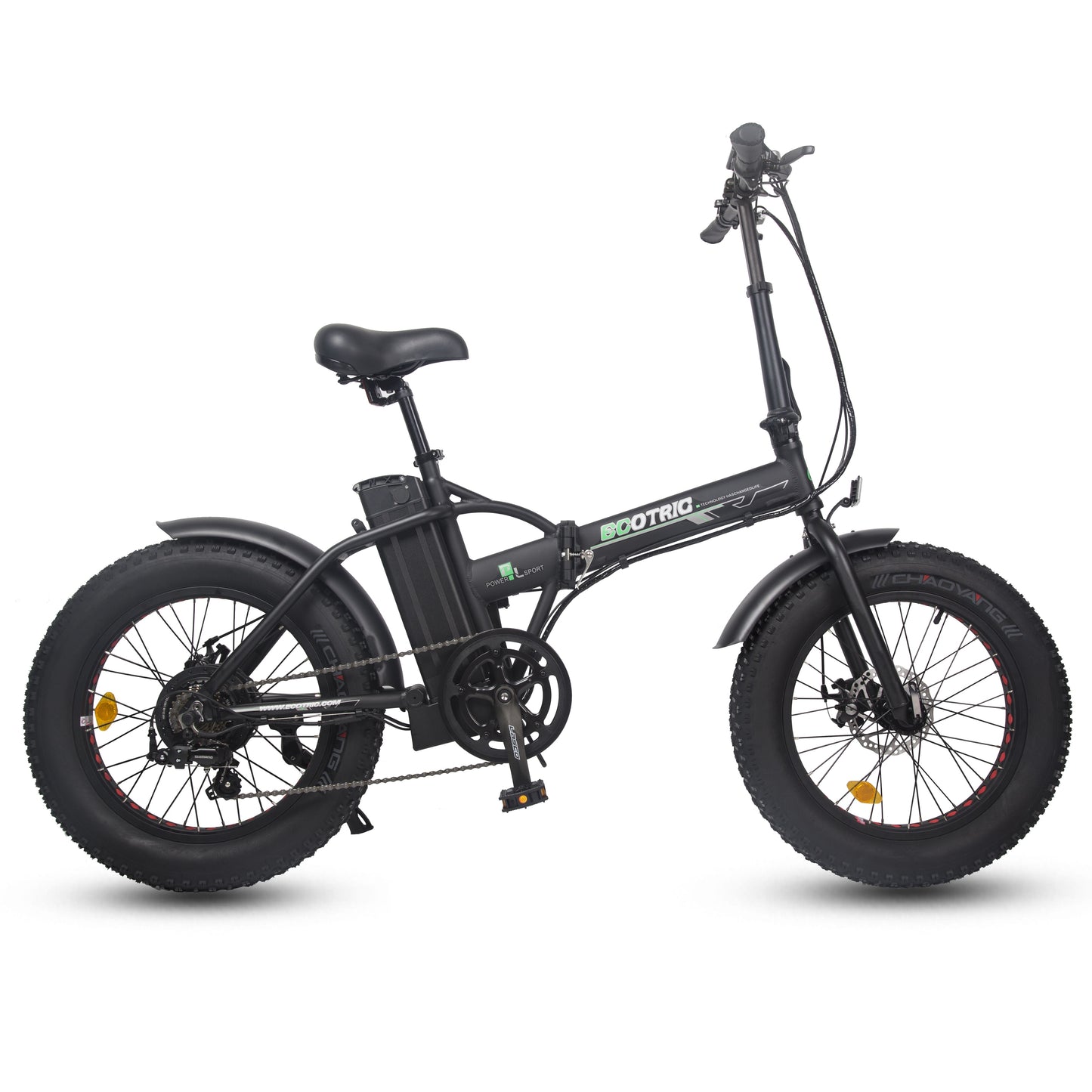 Ecotric 48V Fat Tire Portable Folding Electric Bike w/ LCD display - Matte Black