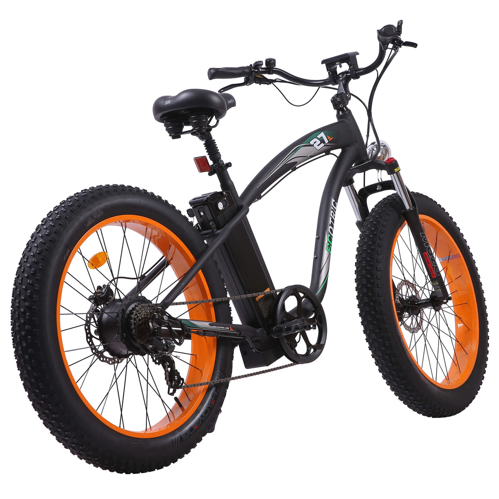 Ecotric Hammer Electric Fat Tire Beach Snow Bike - Orange