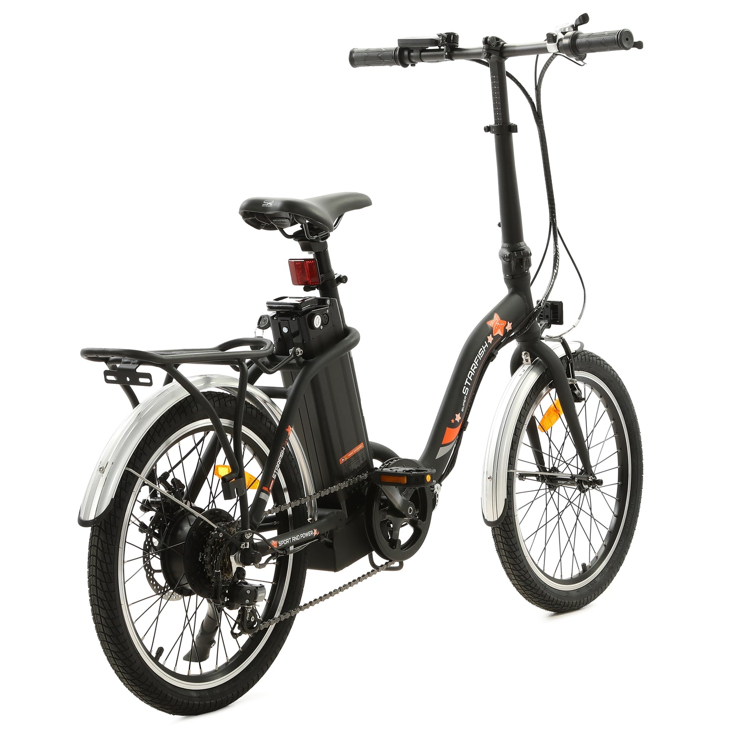 UL Certified-Ecotric Starfish 20inch Portable and Folding Electric Bike - Matte Black