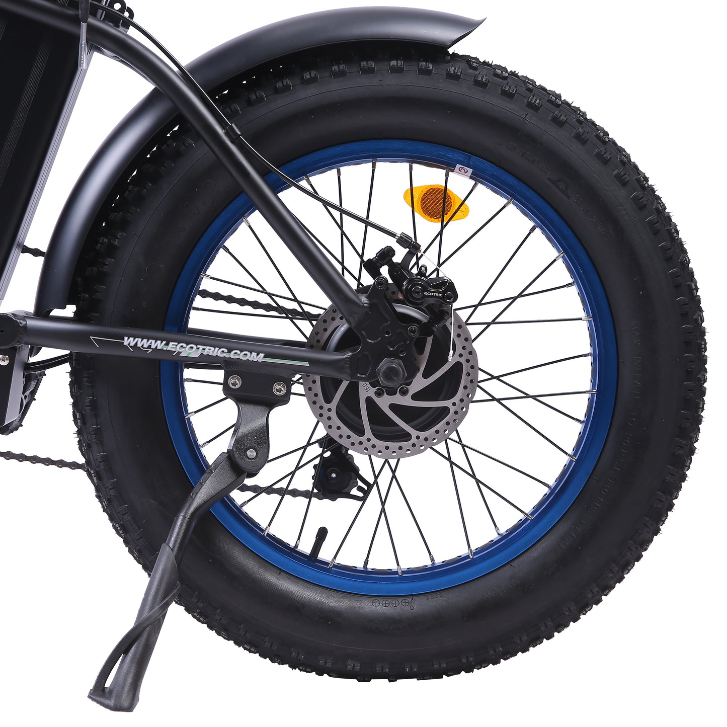 UL Certified - Ecotric Fat Tire Portable and Folding Electric Bike - Black and Blue