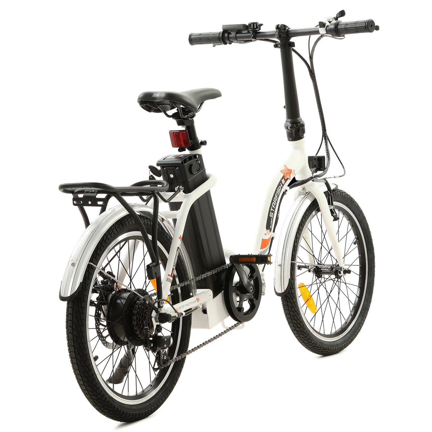 UL Certified-Ecotric Starfish 20inch Portable and Folding Electric Bike - White