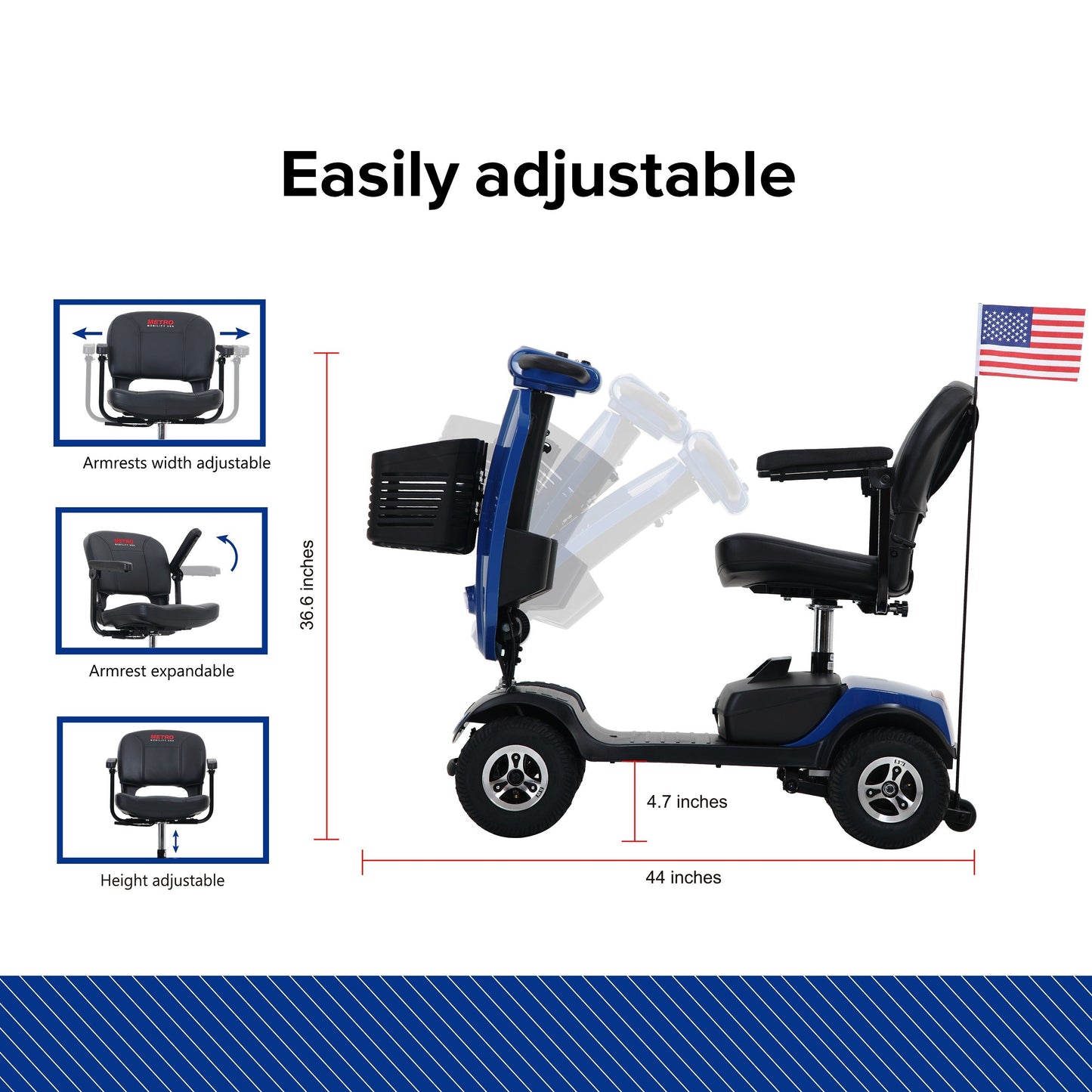 Metro Patriot Mobility Scooter - Blue