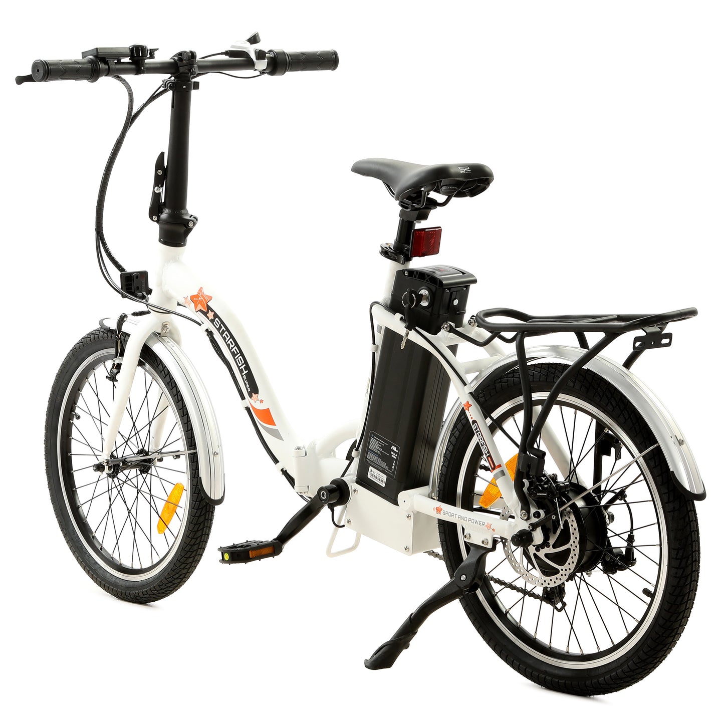 UL Certified-Ecotric Starfish 20inch Portable and Folding Electric Bike - White