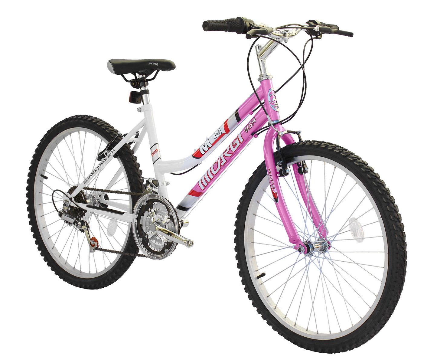 Micargi M40 24" MTB 18-SP Steel Frame Steel Rims 36H-Pink