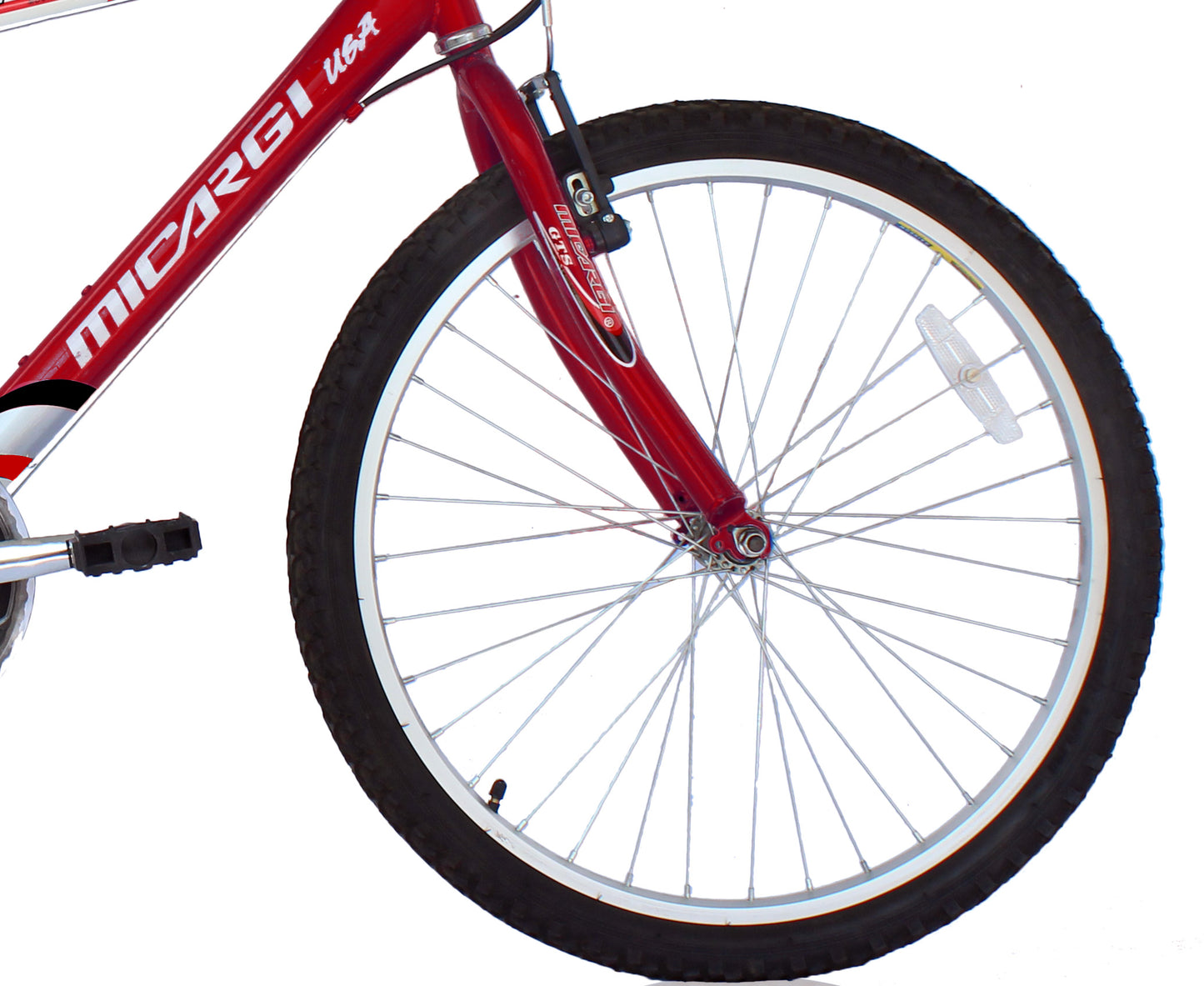 Micargi M40 24" MTB 18-SP Steel Frame Steel Rims 36H-Red