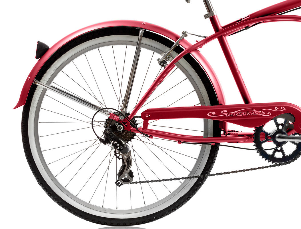 Micargi 26" Cantilever Steel Frame Cruiser w/ Shimano TX-31-7Speed V-Red