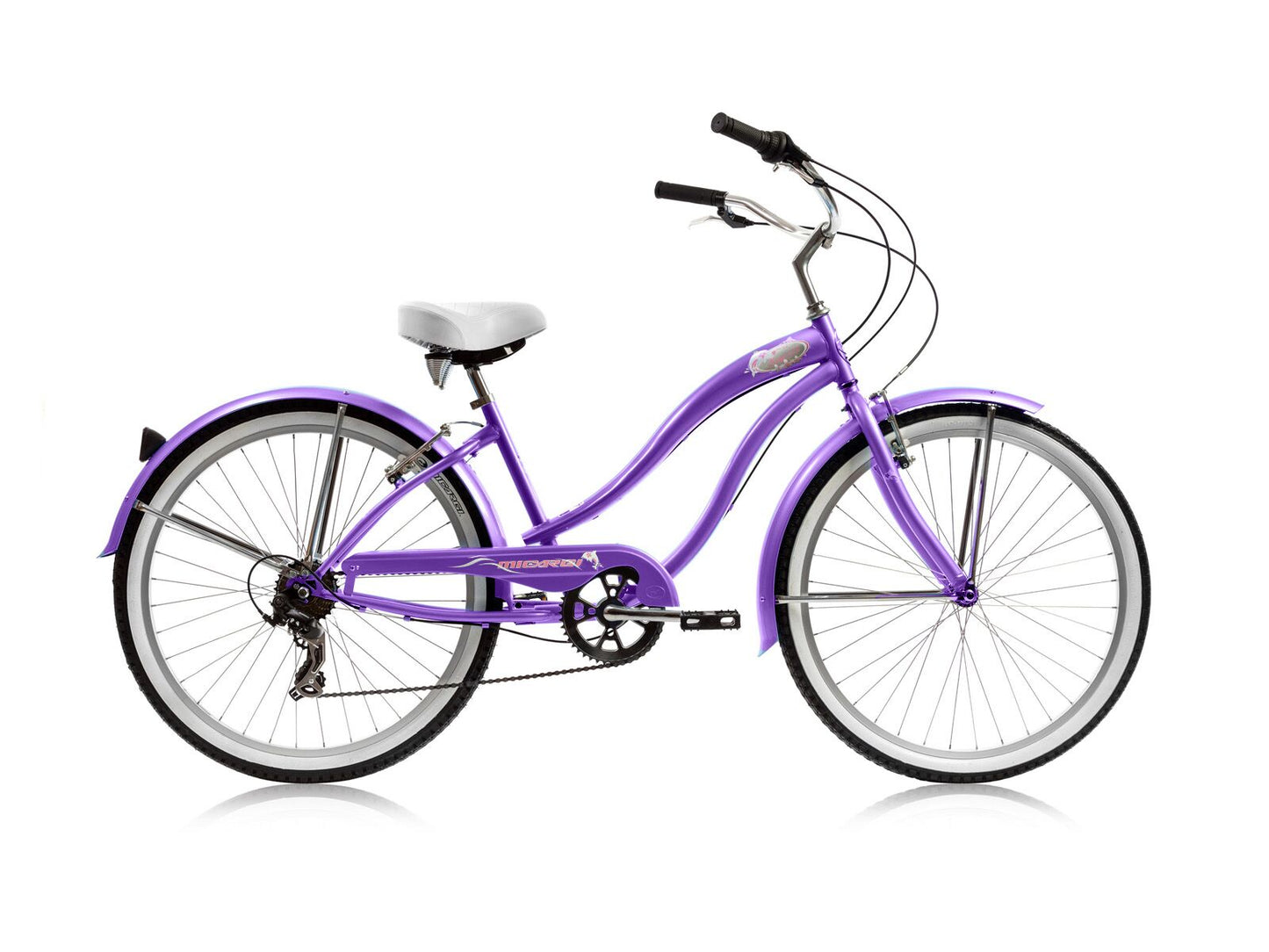 Micargi Rover 7SP 26" Large Mono Tube Cruiser w/ Shimano TX-31-7Speed V-Brake - Purple