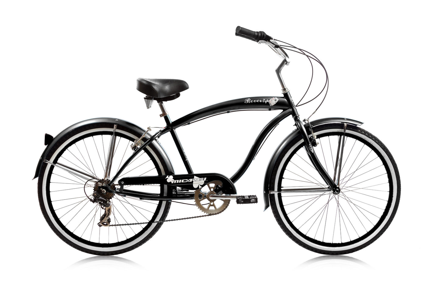 Micargi Rover 7SP 26" Large Mono Tube Cruiser w/ Shimano TX-31-7Speed V-Brake - Male Black