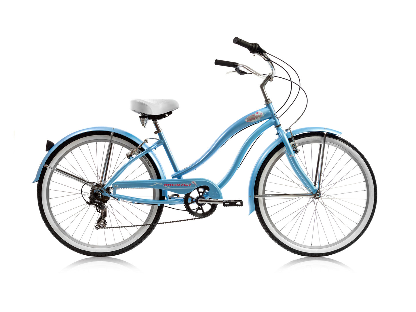 Micargi Rover 7SP 26" Large Mono Tube Cruiser w/ Shimano TX-31-7Speed V-Brake-BabyblueMicargi Rover 7SP 26" Large Mono Tube Cruiser w/ Shimano TX-31-7Speed V-Brake - Baby blue