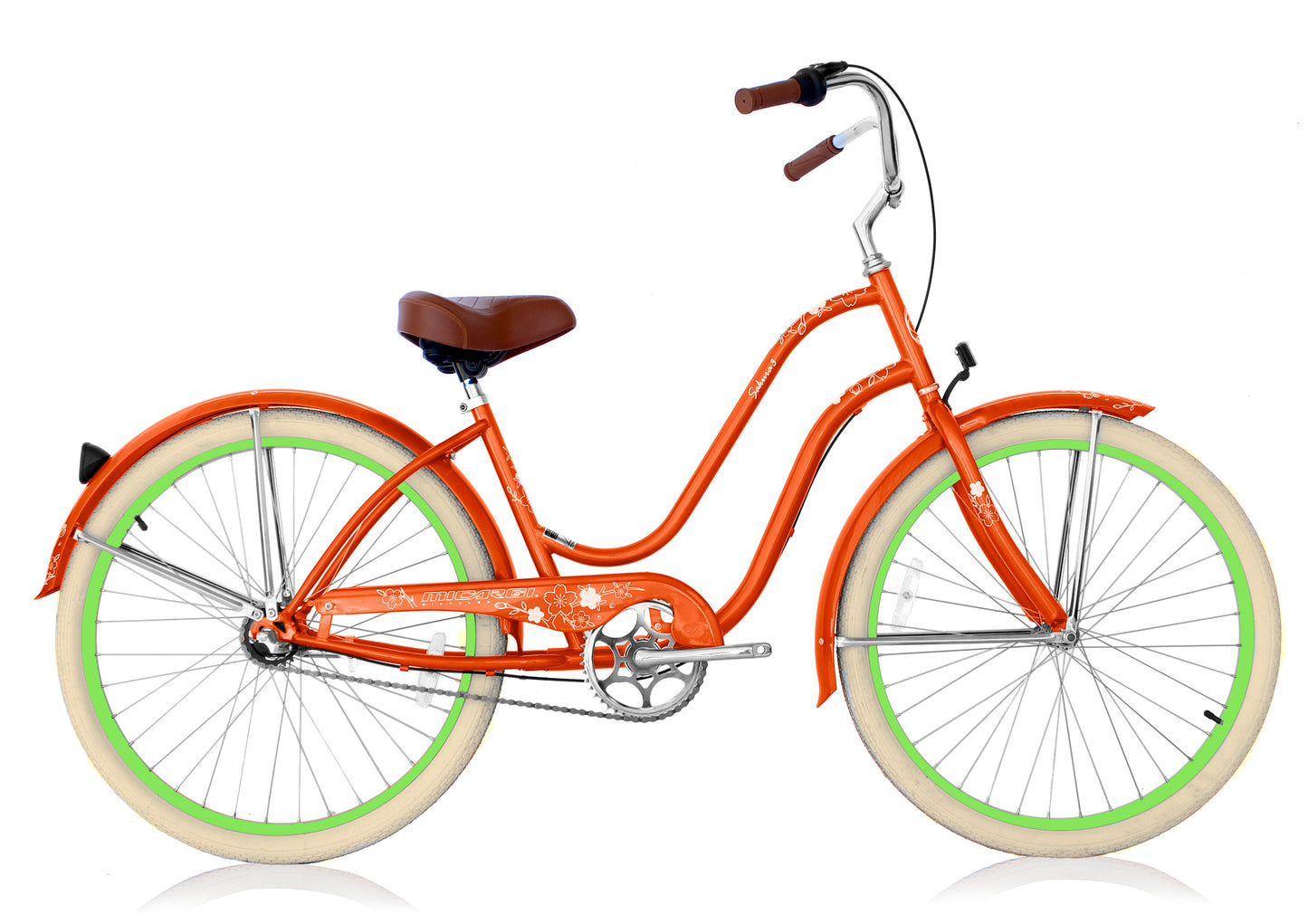 Micargi Sakura NX3 26" Steel frame LADIES cruiser pedal forward w/ Shimano NX3-Sp Coaster Brake - Orange