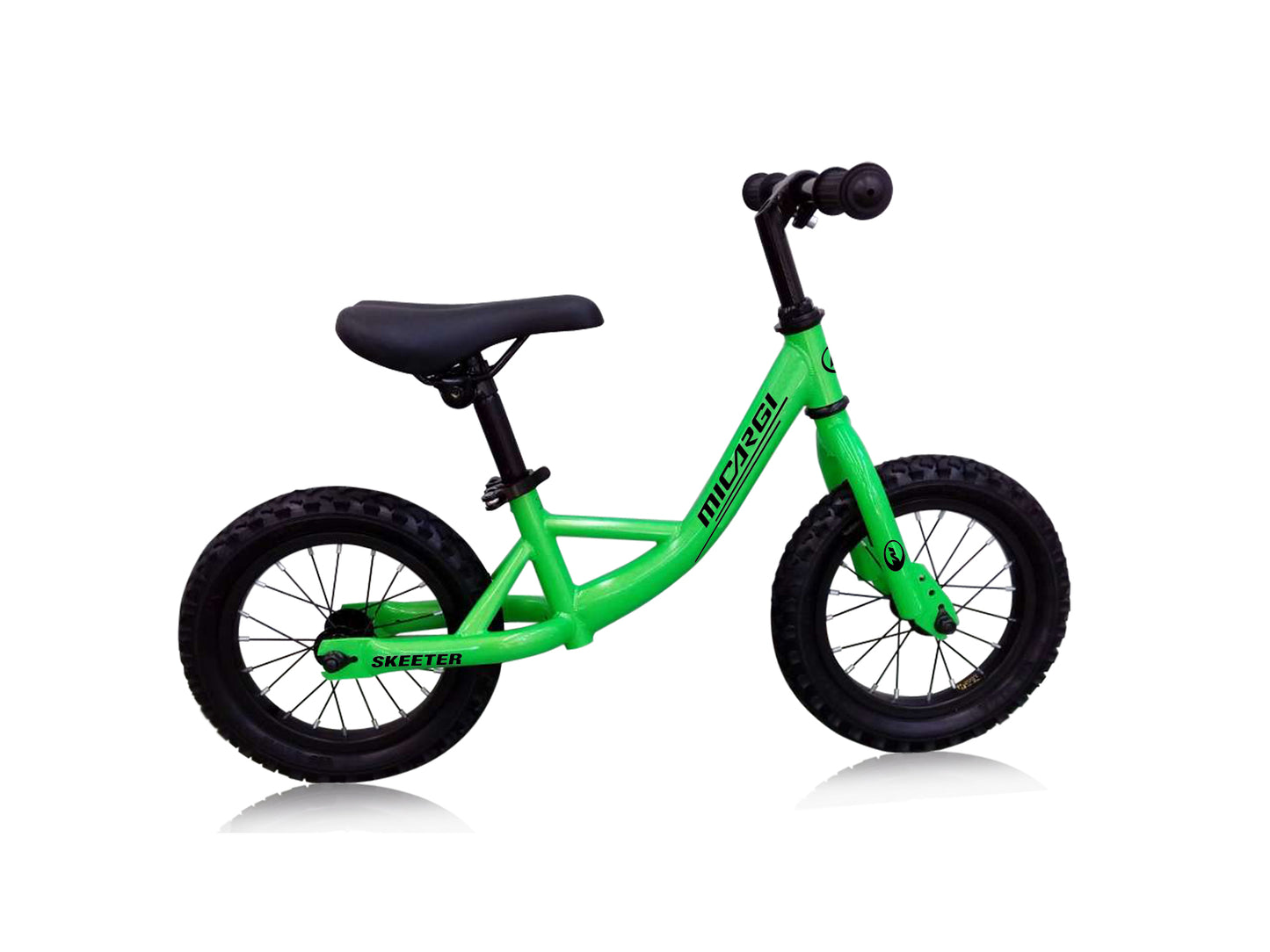 Micargi SKEETER 12" Push Bikes Steel Frame Air Tire, Wheel Black-Green