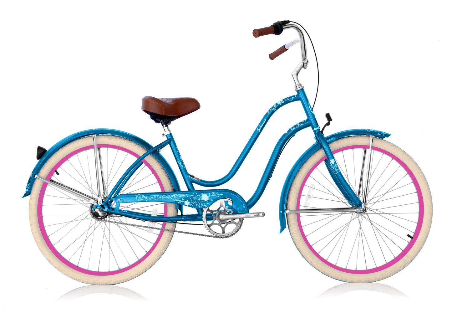 Micargi Sakura NX3 26" Steel frame LADIES cruiser pedal forward w/ Shimano NX3-Sp Coaster Brake - DodgerBlue