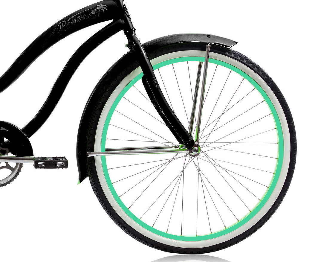 Micargi 26" Large Mono Tube Cruiser w/ Coaster Brake - Mint Black & Mint Green