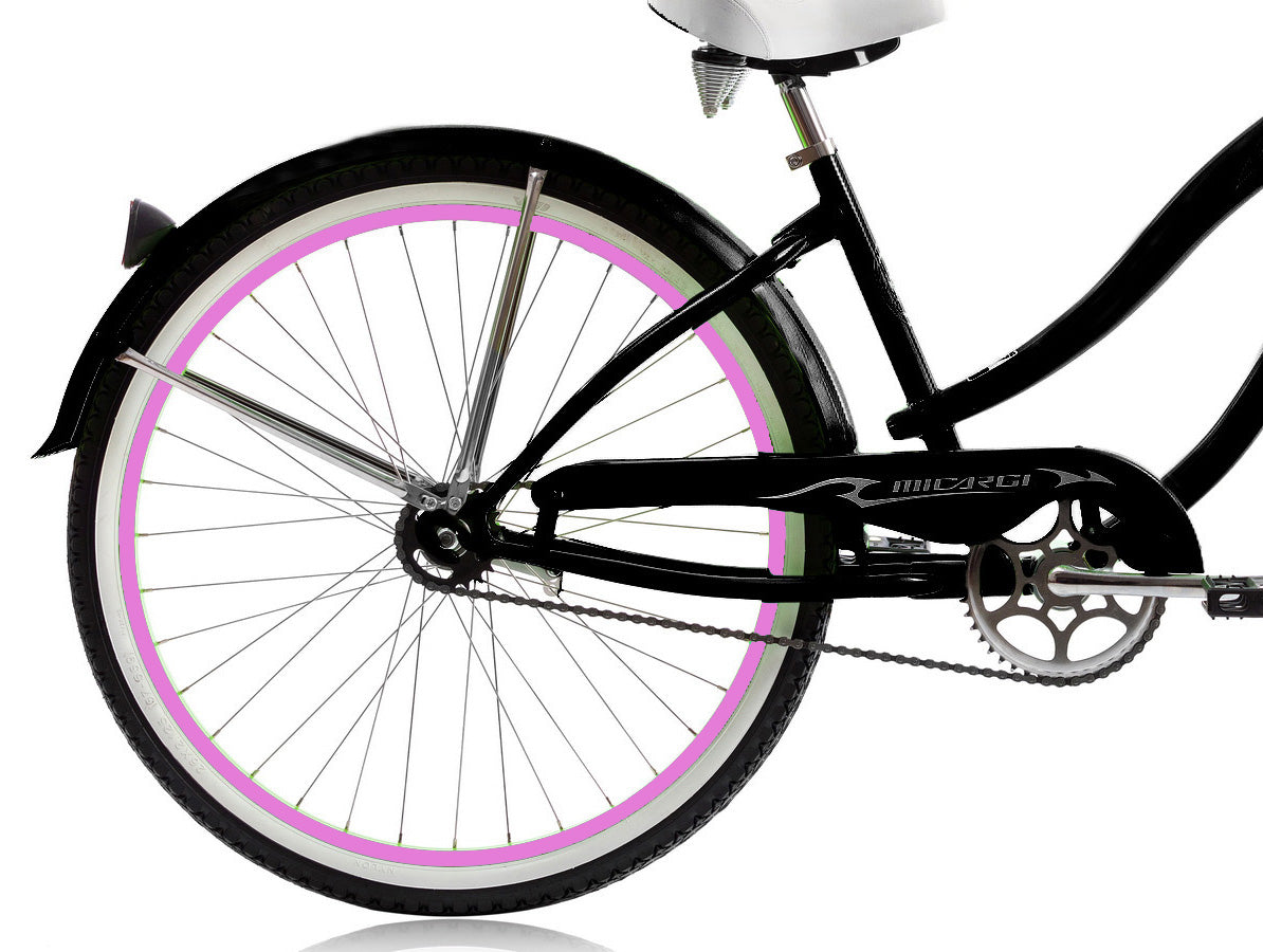 Micargi 26" Large Mono Tube Cruiser w/ Coaster Brake - Mint Black & Pink