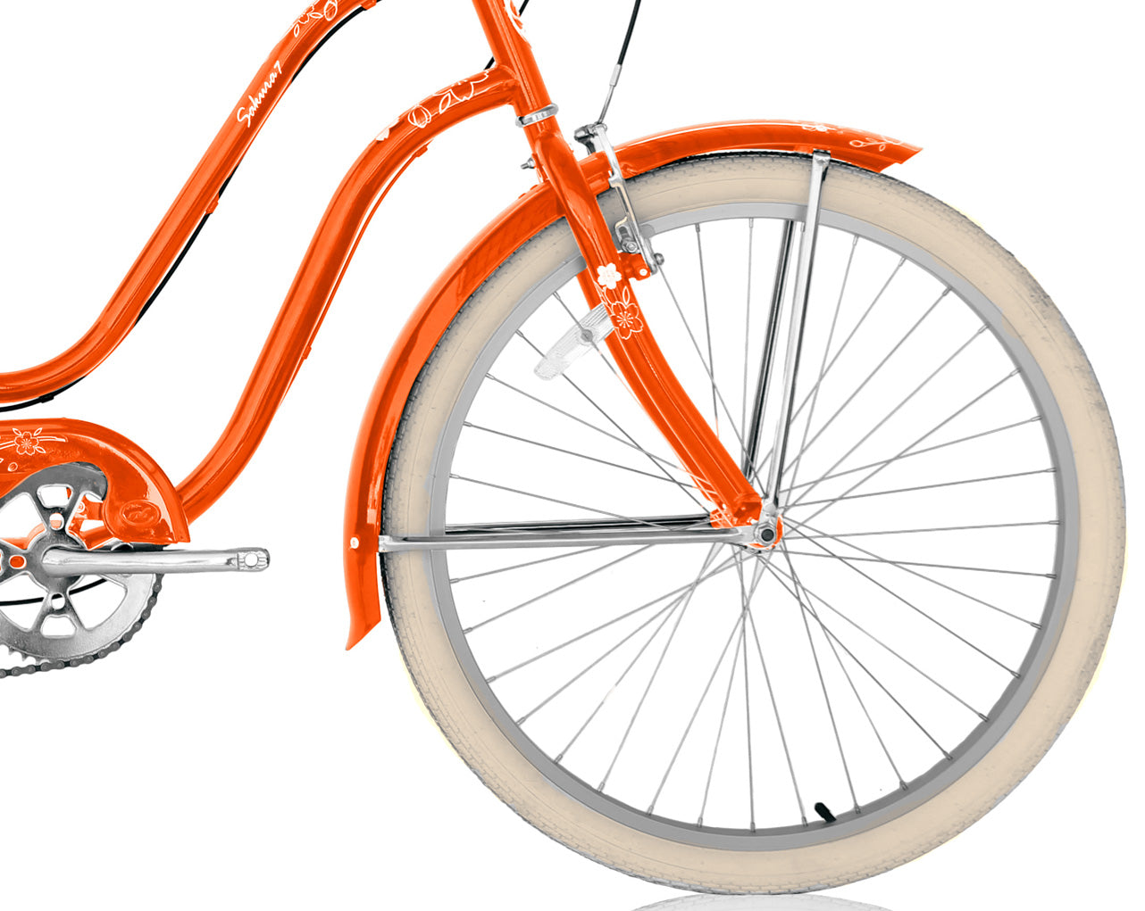 Micargi Sakura 7SP 26" Steel frame LADIES cruiser pedal forward w/ Shimano TX-31-7Speed V- Orange