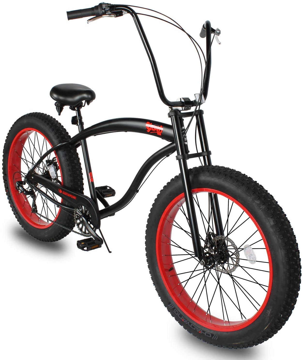 Micargi  26" SLUGO SS 7SP - Matte Black with Red Rims