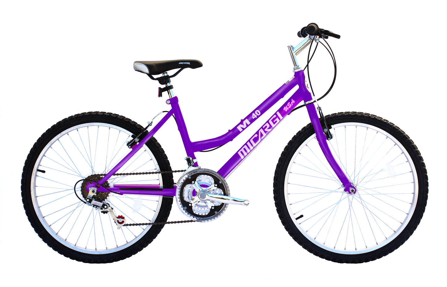 Micargi M40 24" MTB 18-SP Steel Frame Steel Rims 36H-Purple