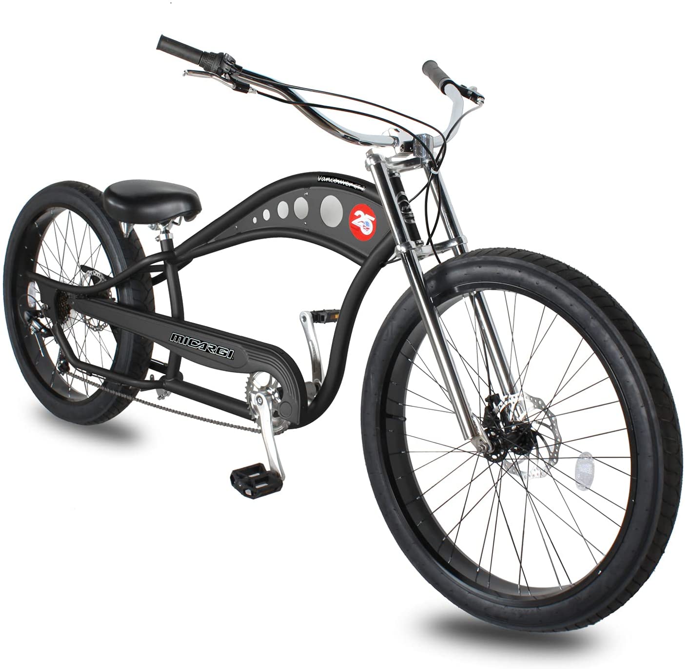 Micargi VANCOUVER 7 Micargi 26" Stretch Cruiser Bike | Fat Tire Bike | Bike Lover USA