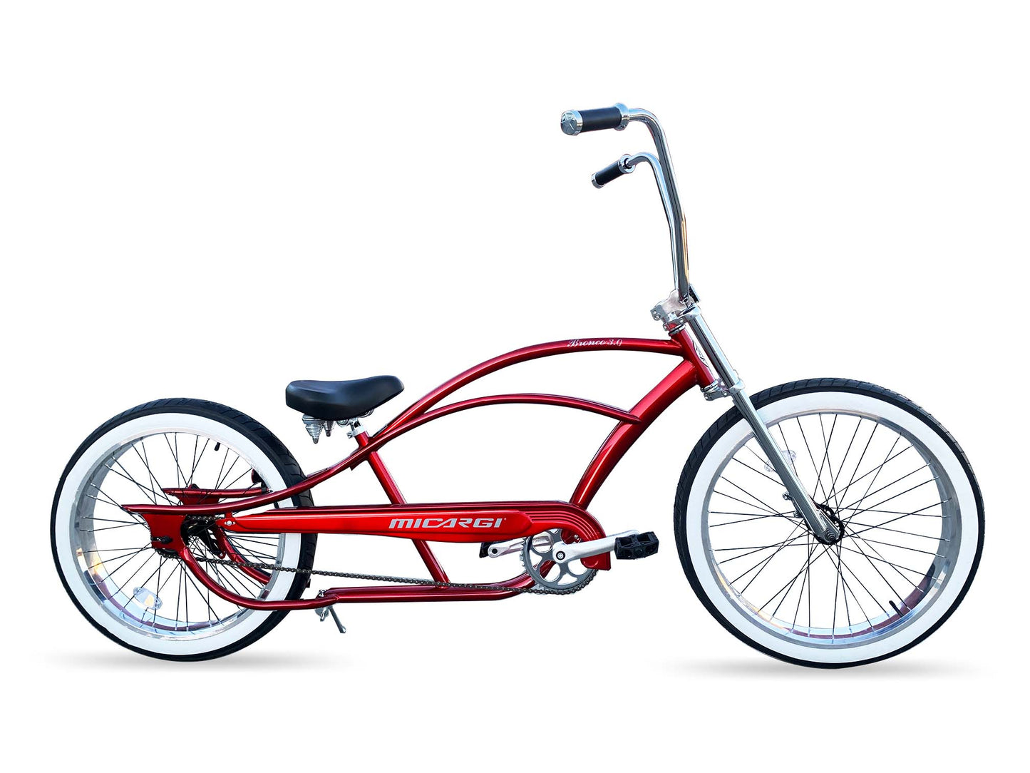 Micargi 26" BRONCO 3.0 - Red | Coaster Brake Beach Cruiser | Bike Lover USA