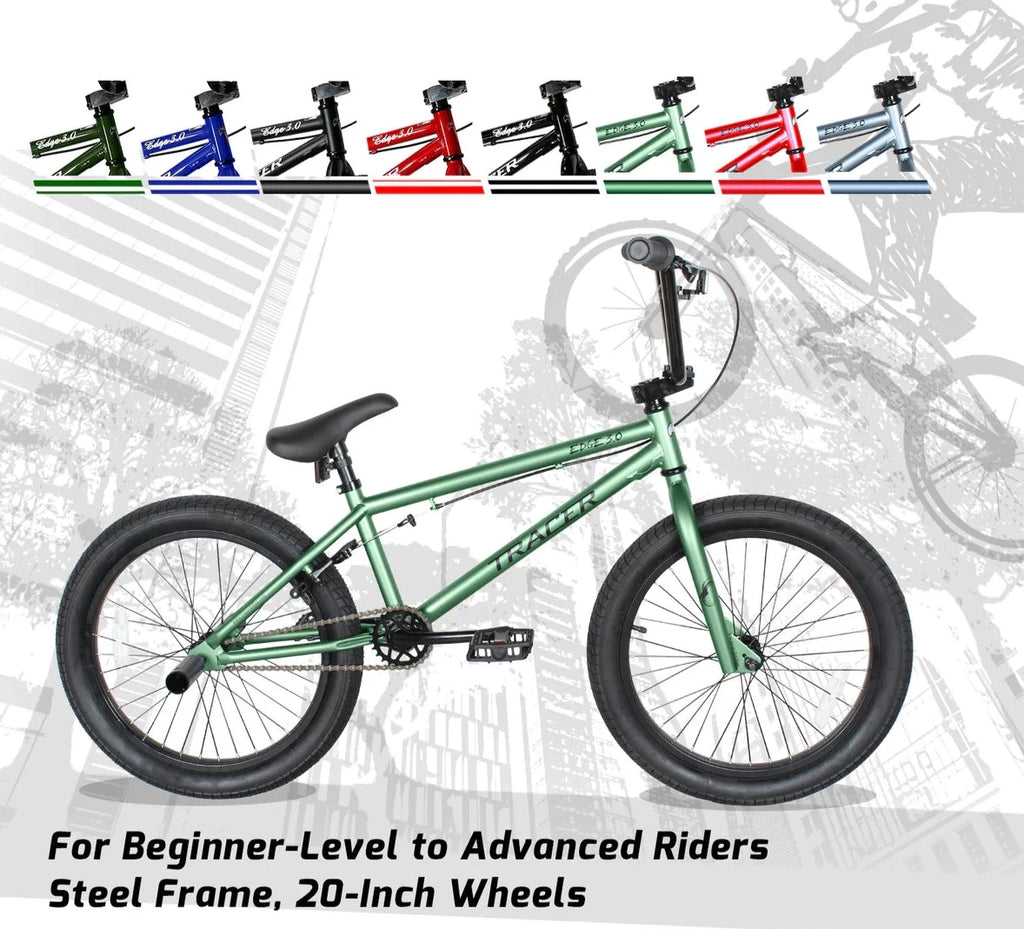Tracer Edge Freestyle BMX Bike - Matte Green | BMX Bike | Freestyle BMX | Freestyle Bike | BMX Bikes | Kid's BMX Bikes | Bike Lover USA