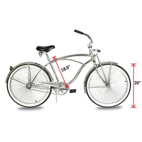 Tracer Cheetah 26" Vintage Cruiser Bike, Single Speed